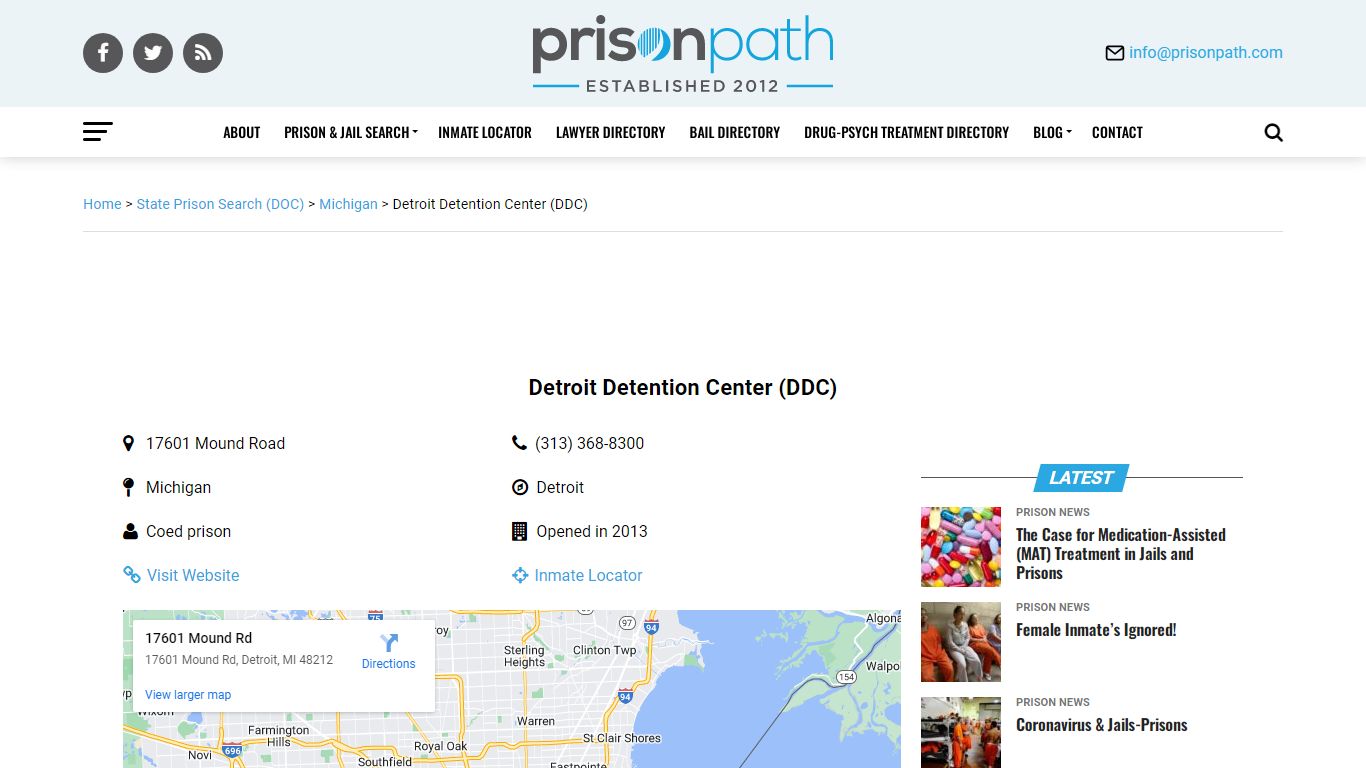 Detroit Detention Center (DDC) - Prison Inmate Search ...
